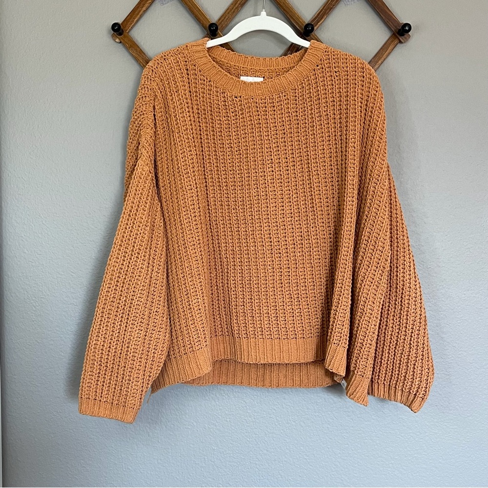 Rip Curl Sweater Women's Medium Orange Open Knit Pullover Oversized Surfer